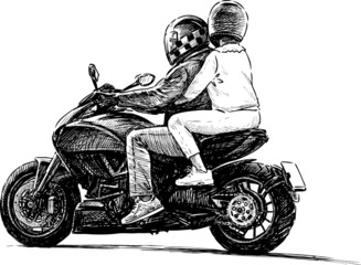 pair on a motorbike