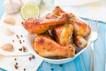 Roasted chicken legs
