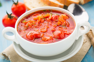 Vegetable soup in a bowl