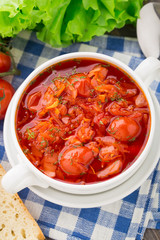 Vegetable soup in a bowl