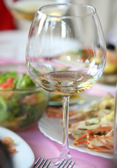 Empty glasses in restaurant, on the table