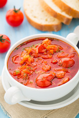 Vegetable soup in a bowl