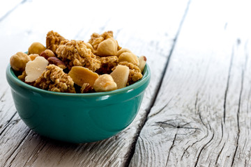 Cereal with almonds and peanuts