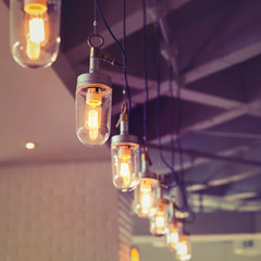 Lighting decoration in restaurant