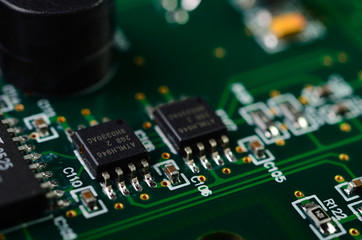 Detail of an electronic printed circuit board