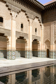 The Ben Youssef Madrasa past an Islamic college in Marrakesh.