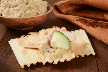 flatbread crackers and hummus