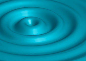 3D concentric waves in blue liquid background