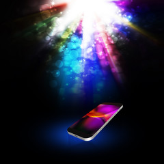 Smartphone on abstract  background,cell phone illustration