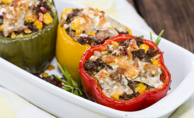 Stuffed Peppers (with Meat, Herbs and Cheese)