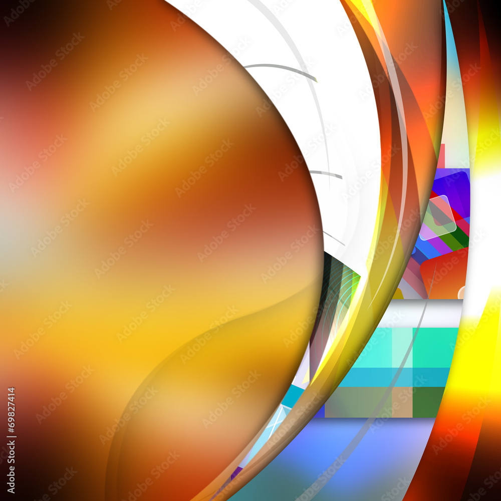 Fototapete smooth curve lines on abstract background