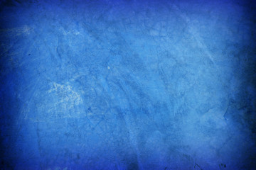 Old blue cement wall background