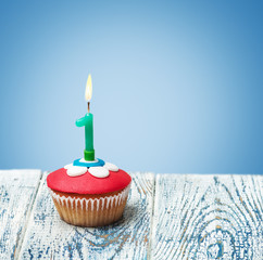 Cupcake with number one