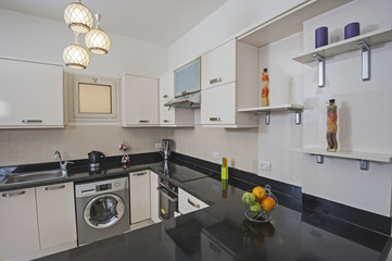 Kitchen area in luxury apartment