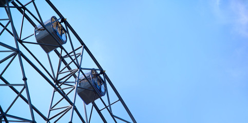 Closeup of steel ferris wheel