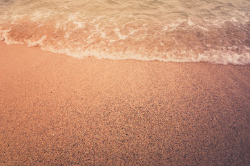 Wave of the sea on  sand beach