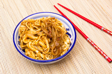 Bowl of Noodles close