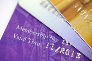 Close - up image of  credit card selective focus at valid thru