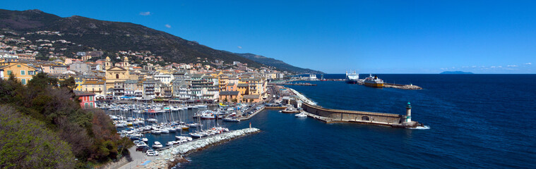Fototapeta na wymiar General panorama of Bastia - Corsica (France)