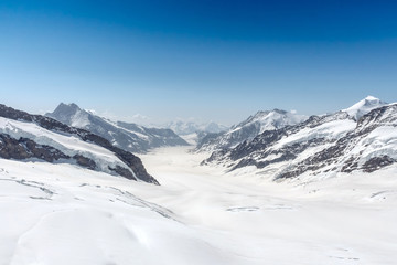 Obraz premium Aletsch Glacier in the Jungfraujoch, Alps, Switzerland