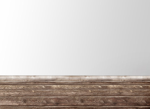 Empty room with a wall and wooden floor