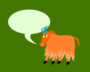 Simple stylized goat with clear communication bubble