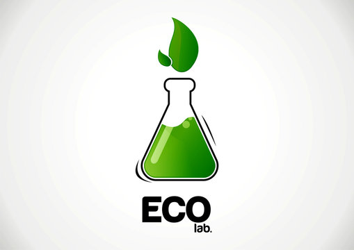 glassware lab ecology logo vector