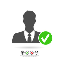 Businessman icon with check mark