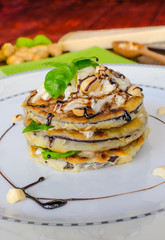 Grilled eggplant with feta cheese,parmesan basil, nuts