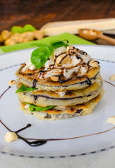 Grilled eggplant with feta cheese,parmesan basil, nuts