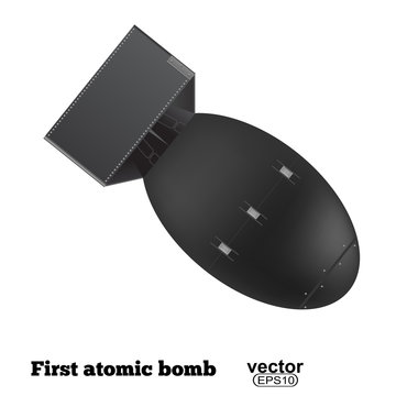 The atomic bomb isolated on a white background. Vector illustrat
