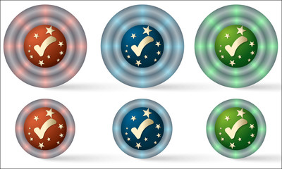 set of six icons with check box