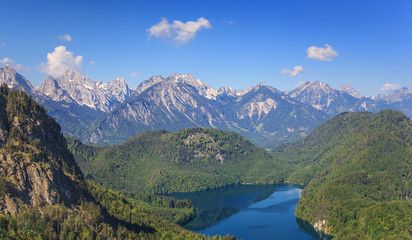 Fototapeta na wymiar Alpine Alps mountain landscape in Bavaria Germany