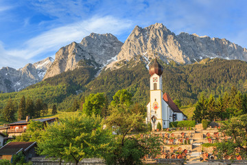 Bavaria landscape and Zugspitze top of Germany