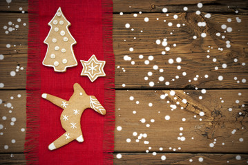 Ginger Bread Background with Snow