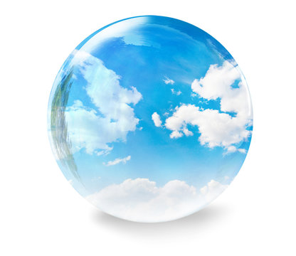 clouds glass bubble
