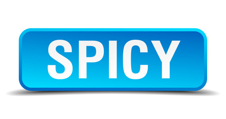 Fototapeta premium Spicy blue 3d realistic square isolated button