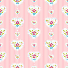 Hearts seamless background