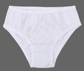 Women's panties isolated on gray background.