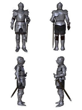 Medieval Knight Fantasy Character Set (Milanese)
