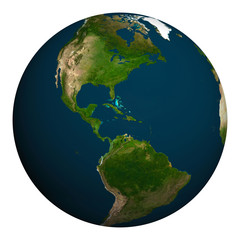 Planet earth. North and South America.