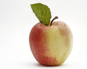 Apfel mit Blatt