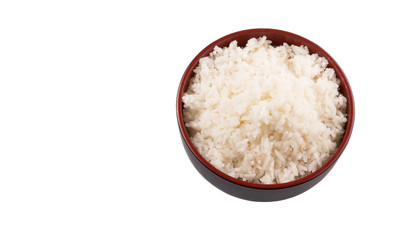 Fototapeta na wymiar A bowl of rice over white background 