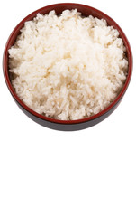A bowl of rice over white background 