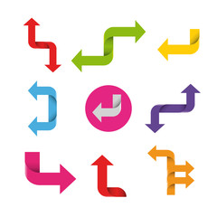 colorful arrows set vector design elements