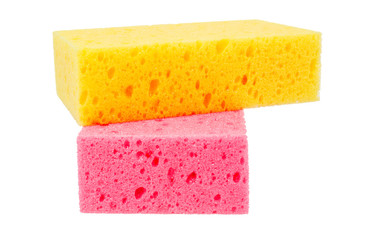 Sponge for washing dish on white  background