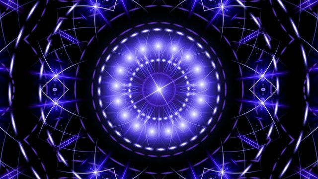 abstract loop motion background, kaleidoscope blue light