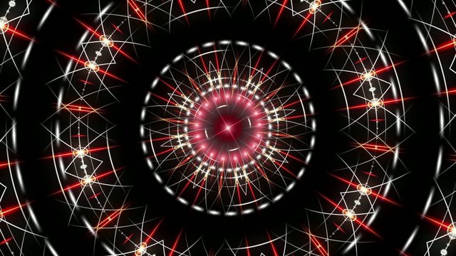abstract loop motion background, kaleidoscope red light