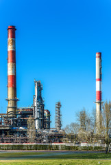 Fototapeta premium Oil refinery unit in the countryside
