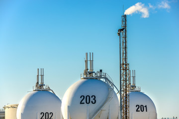 Oil storage unit in the countryside